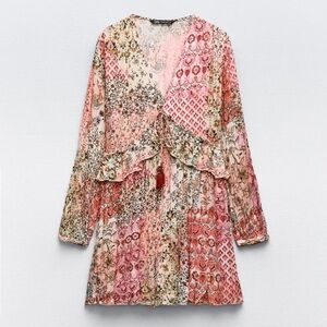 Zara Printed Short Dress XXL